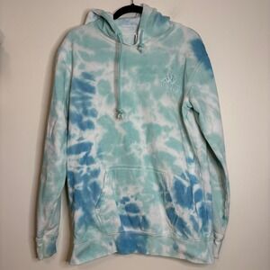 Kappa‎ Tie Dye Hoodie Sweatshirt Mens Medium Blue Teal Hooded Pullover